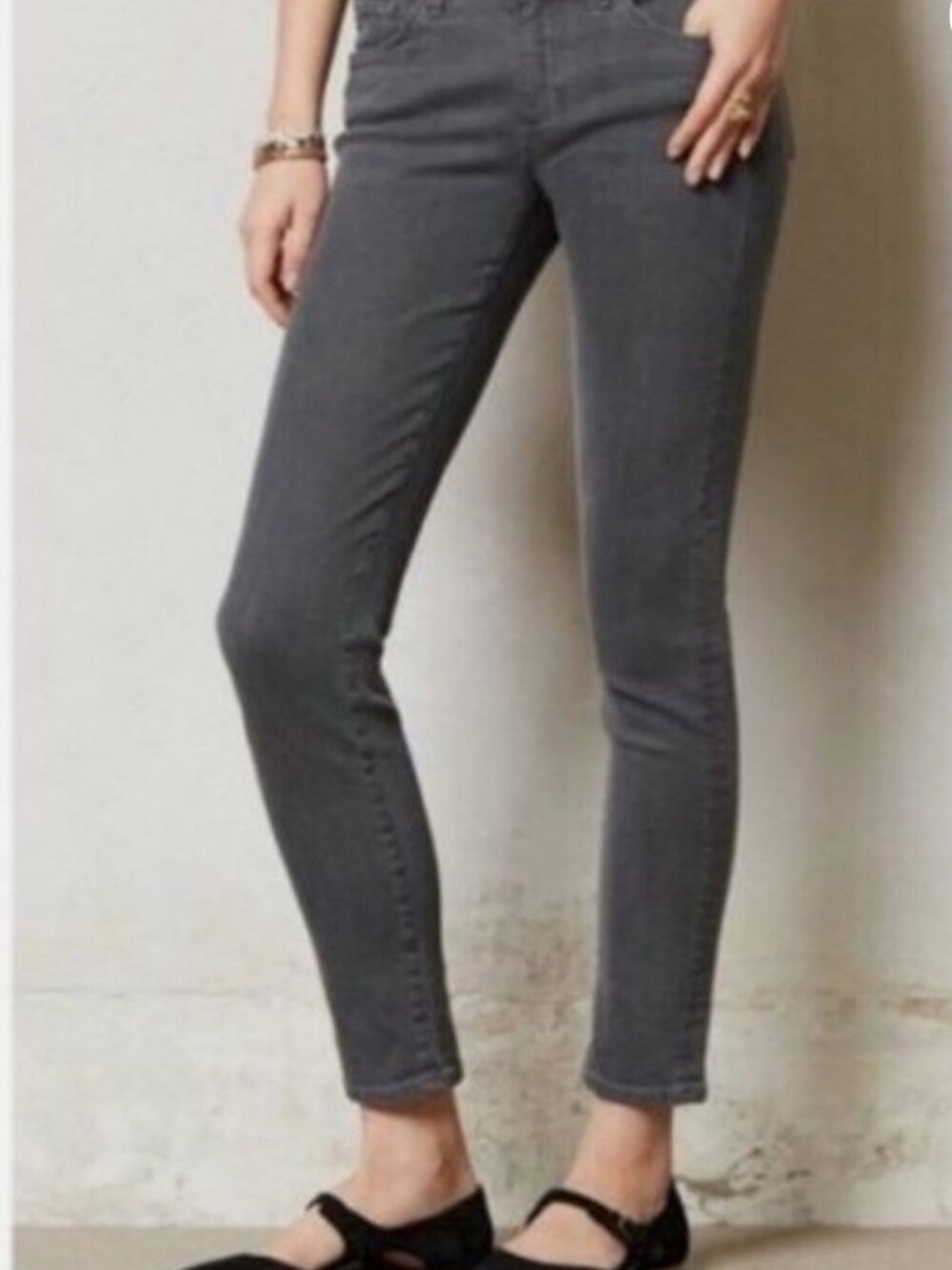 AG Adriano Goldschmied-Grey Velvet-The Stevie Ankle Slim Straight 28R